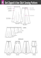 Get Zipped | A-line Skirt Sewing Pattern